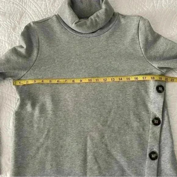 Soft Surroundings‎ Lidia Side Button Cotton Turtleneck Sweatshirt Gray Size M - Picture 5 of 8